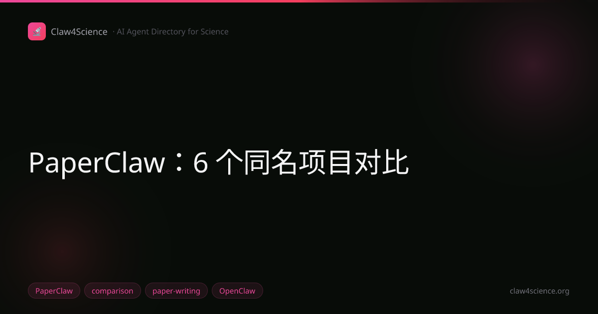 PaperClaw：6 个同名项目对比