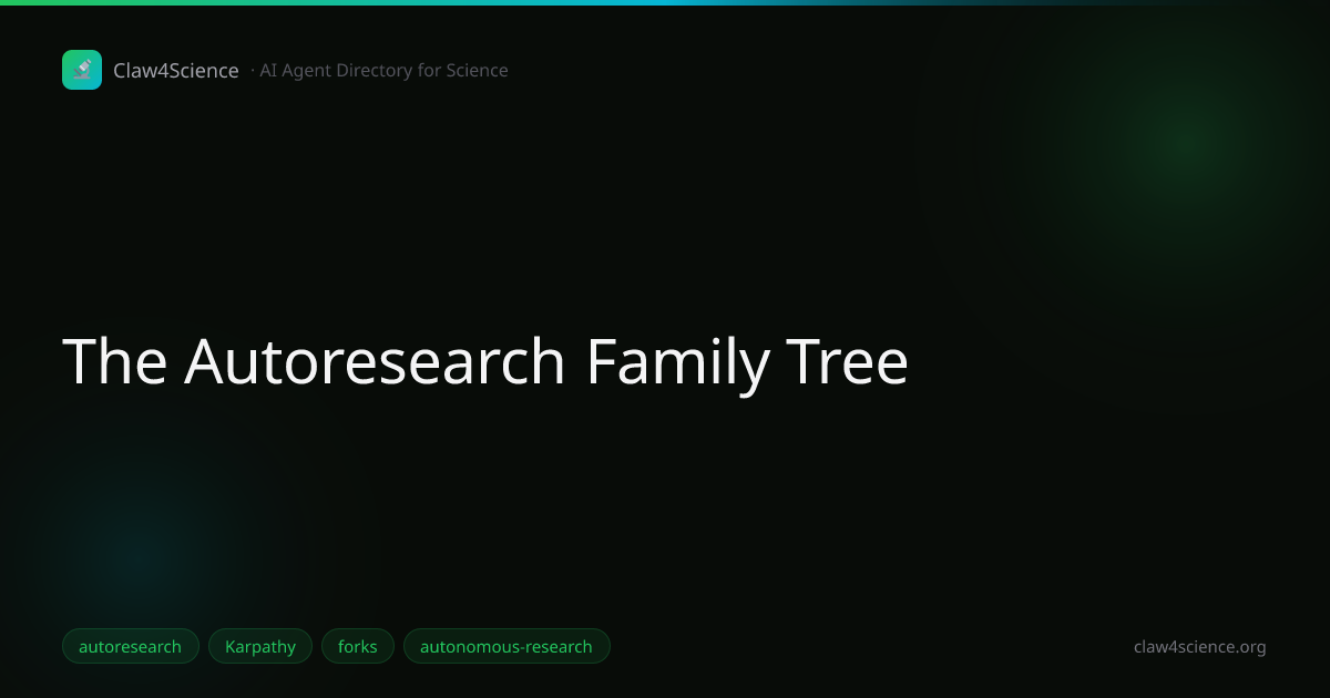 The Autoresearch Family Tree: 6 Forks, 1 Idea