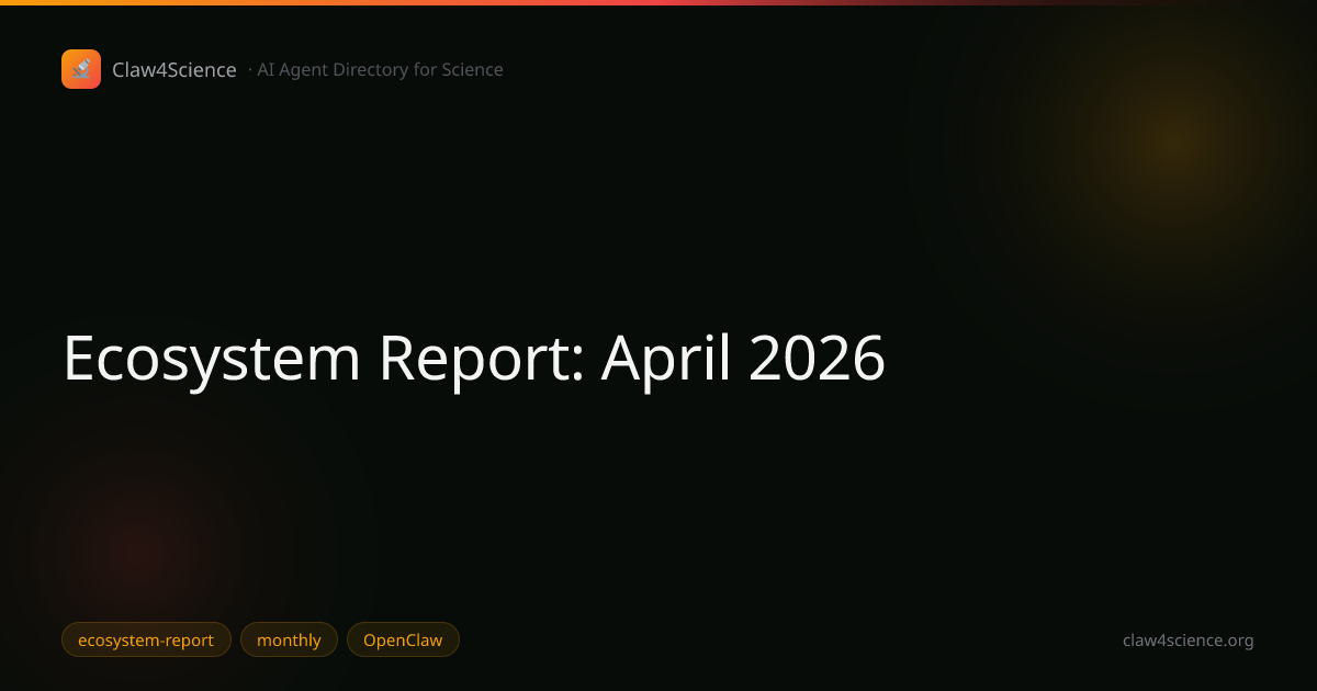 Ecosystem Report: April 2026 — Benchmarks and Autoresearch